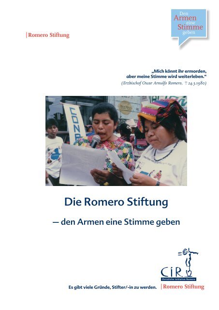 Die Romero Stiftung - Christliche Initiative Romero