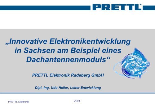 Innovative Elektronikentwicklung in Sachsen am Beispiel ... - CiS