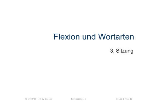 Flexion und Wortarten