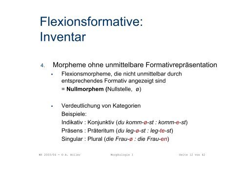 Flexion und Wortarten