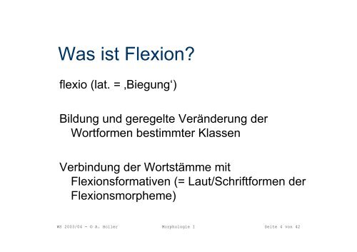 Flexion und Wortarten