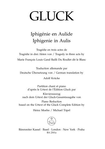 Iphigénie en Aulide Iphigenie in Aulis Seite 1 - Clarius Audi