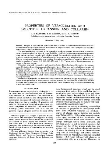 properties of vermiculites and smectites: expansion and collapse