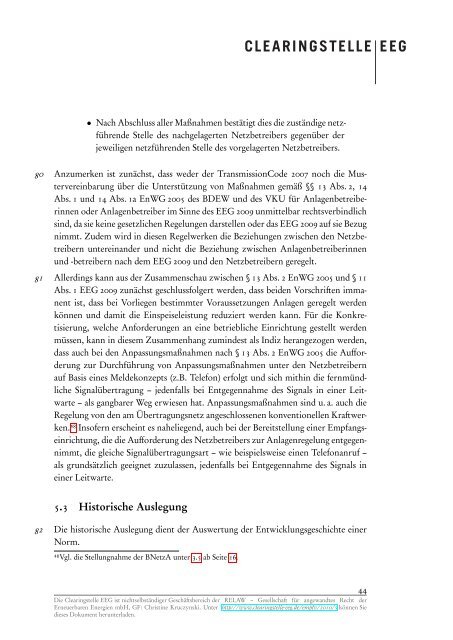 Empfehlung der Clearingstelle EEG vom 4. Oktober 2010--2010/5