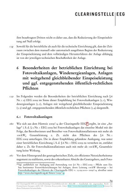 Empfehlung der Clearingstelle EEG vom 4. Oktober 2010--2010/5