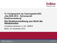 Vortrag von Frau Constanze Hartmann (BDEW e.V.) - Clearingstelle ...
