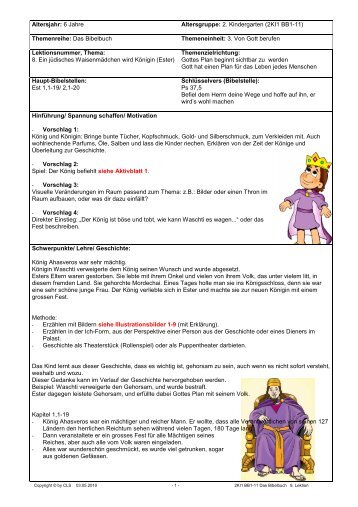 Lektion 8: Ein jüdisches Waisenmädchen wird Königin - Cls4all.info