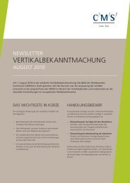 Die revidierte Vertikalbekanntmachung - CMS von Erlach Henrici AG