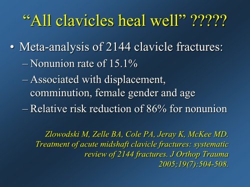 Current Concepts: Treatment of Clavicle Fractures - CMX Travel