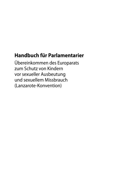 Handbuch für Parlamentarier - Übereinkommen des Europarats zum ...