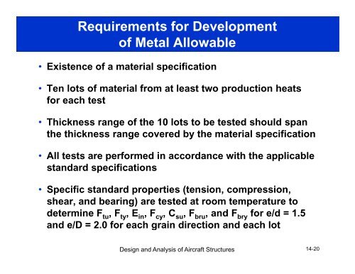 Material Allowables