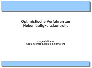 Optimistische Verfahren zur Nebenläufigkeitskontrolle