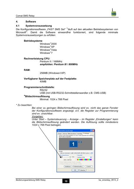 SMS Relay – Betriebsanleitung - Comat AG