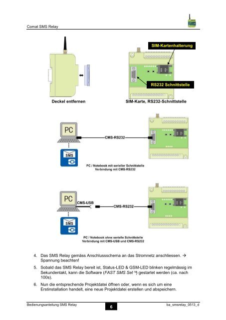 SMS Relay – Betriebsanleitung - Comat AG