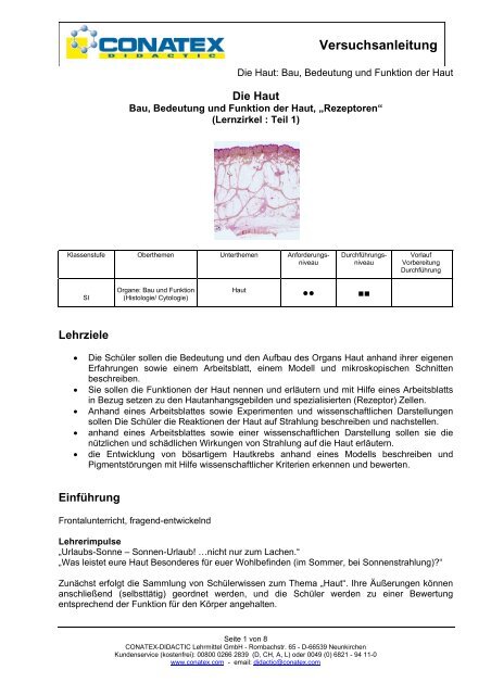 Versuchsanleitung - Conatex-Didactic Lehrmittel GmbH