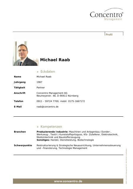 Michael Raab - Concentro Management AG