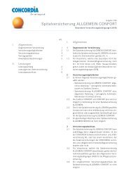 BVB Spitalversicherung ALLGEMEIN CONFORT (PDF ... - Concordia