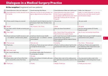 Dialogues in a Medical Surgery/Practice