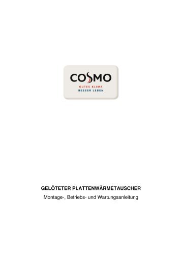 COSMO Montageanleitung Plattenwärmetauscher