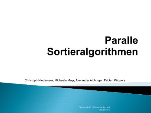 Parallel Sortieralgorithmen