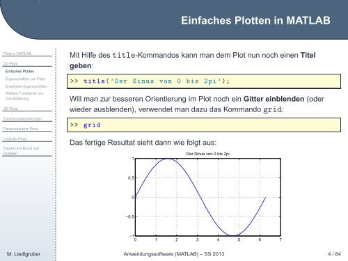 Visualisierung und Plots in MATLAB