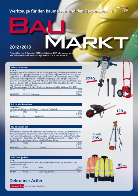 Baumarkt 2012 / 2013 deutsch (pdf/1.99MB) - Debrunner Acifer