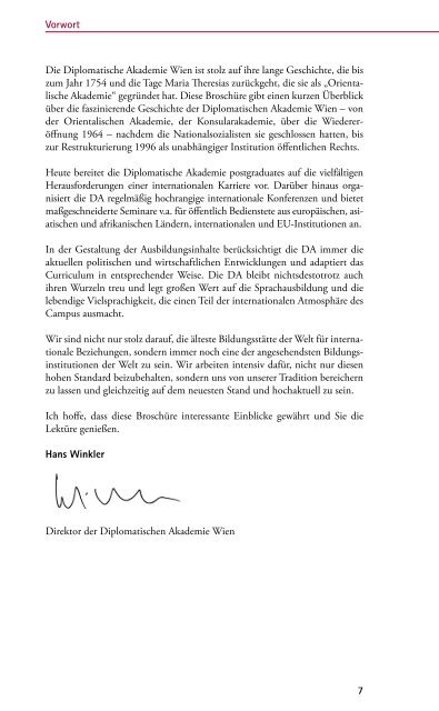 Kleine Geschichte der Diplomatischen Akademie Wien - Diplomatic ...