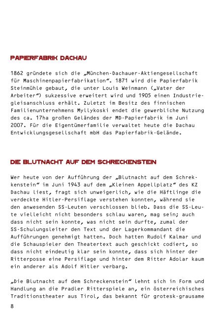 Programmheft "Die Blutnacht auf dem Schreckenstein" - Dachau