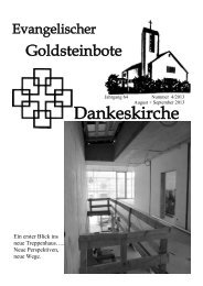 August/September 2013 - Dankeskirchengemeinde Goldstein