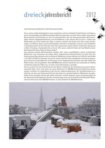 jahresbericht 2012 - Genossenschaft Dreieck