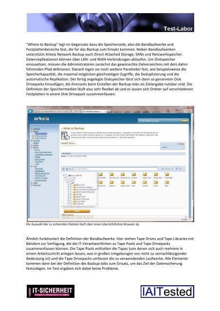 Datensicherung für heterogene Netze - DATAKONTEXT