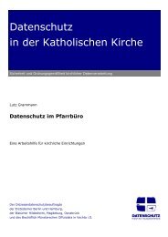 Datenschutz im Pfarrbüro - Datenschutz in der Katholischen Kirche