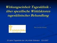 Wirkungseinheit Tagesklinik - über spezifische Wirkfaktoren ...