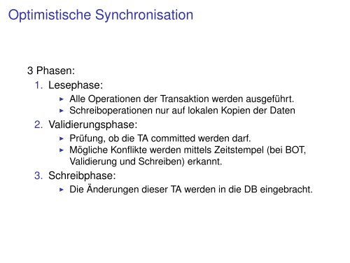 Mehrbenutzersynchronisation - DBAI - Technische Universität Wien