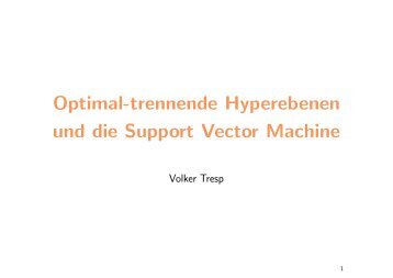 Optimal-trennende Hyperebenen und die Support Vector Machine