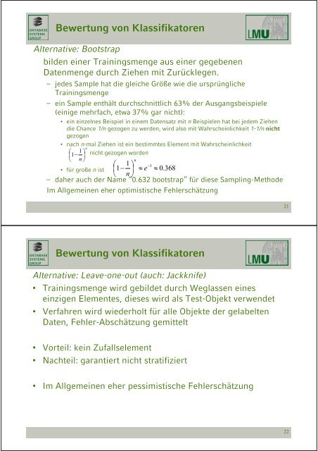 Klassifikation - Database Systems Group - Ludwig-Maximilians ...