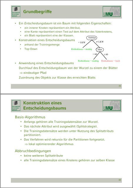 Klassifikation - Database Systems Group - Ludwig-Maximilians ...