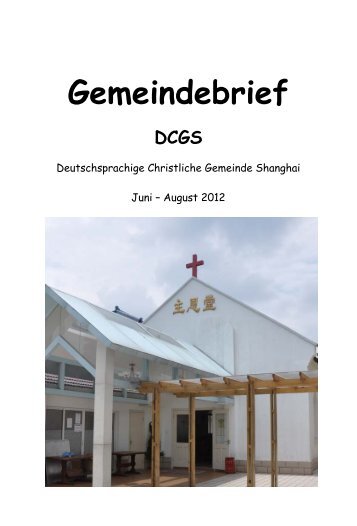 Gemeindebrief - Deutschsprachige Christliche Gemeinde Shanghai