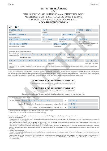 Beteiligungsprospekt - DCM AG