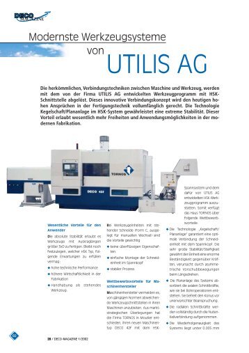 UTILIS AG - DECO Magazine - The site - Tornos SA