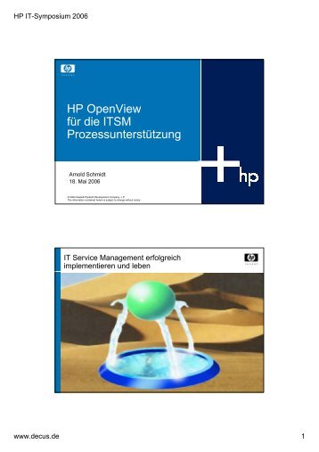 HP OpenView für die ITSM Prozessunterstützung