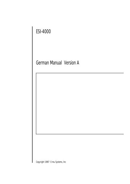 German Manual Version A ESI-4000 - Deep!sonic