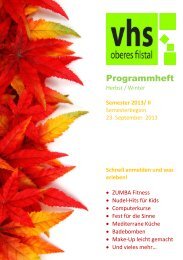 neuen Semesterprogramm der VHS Oberes Filstal - Deggingen