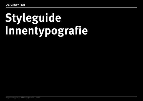 Styleguide Innentypografie | © 2013 De Gruyter ... - Walter de Gruyter