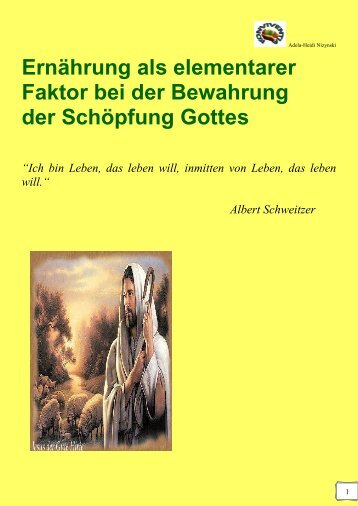 Ernährung als elementarer Faktor bei der Bewahrung der ...