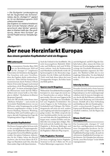 „Stuttgart 21“: Der neue Herzinfarkt Europas - derFahrgast