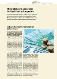 Mittelstandsfinanzierung: Verlässliche Kapitalquellen - Der Betrieb