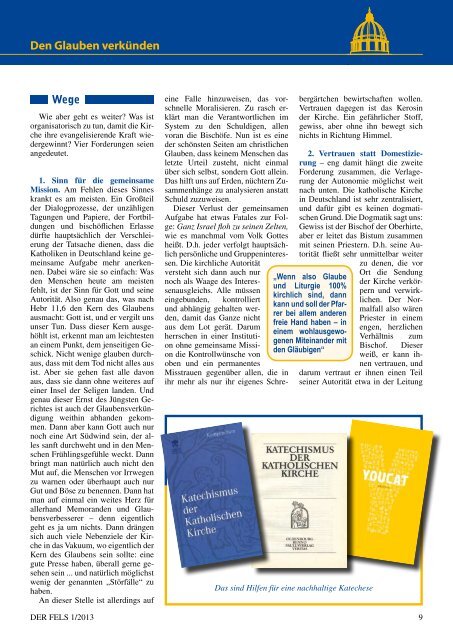 Katholisches Wort in die Zeit 44. Jahr Januar 2013 - Der Fels