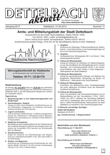 Amts- und Mitteilungsblatt der Stadt Dettelbach