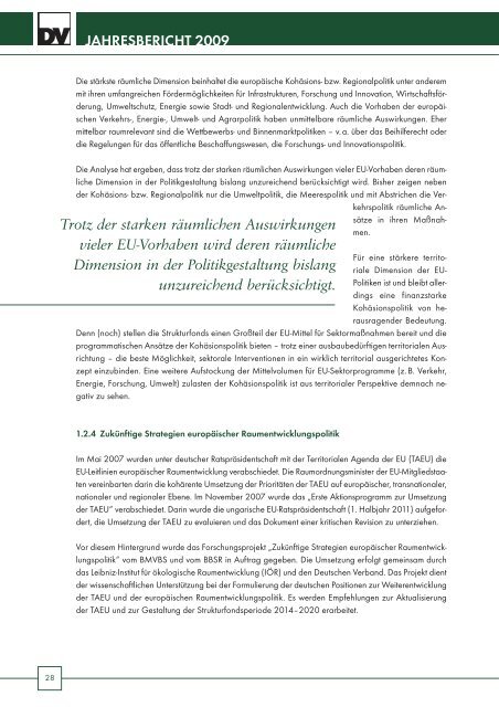 DV Jahresbericht 2009 - Deutscher Verband für Wohnungswesen ...